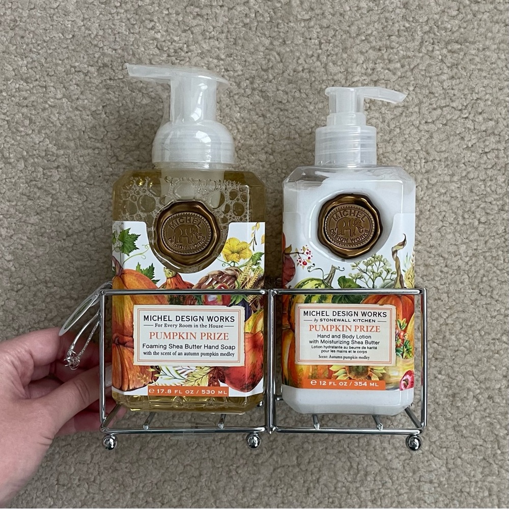 Michel Design Works Pumpkin Prize Soap and Lotion Handcare Caddy
